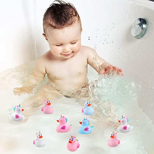 24 Adet Unicorn Kauçuk Ördekler Banyo Oyuncak Ördekler Mini Ördekler Doğum Günü Hediyeleri için Bebek Duş Tatil Parti