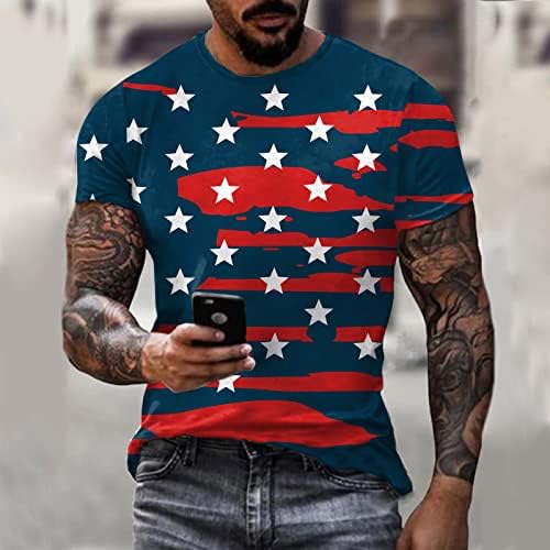 UBST Asker Kısa Kollu Erkek Amerikan Bayrağı T-shirt Retro Vatansever Kas Egzersiz Atletizm 4th Temmuz Tee Tops