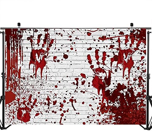 Mocsıcka Cadılar Bayramı Temalı Zemin Korku Korkunç Kanlı El İzi Kan Lekesi Sıçraması Kan Parti Dekorasyon Vinil Afiş