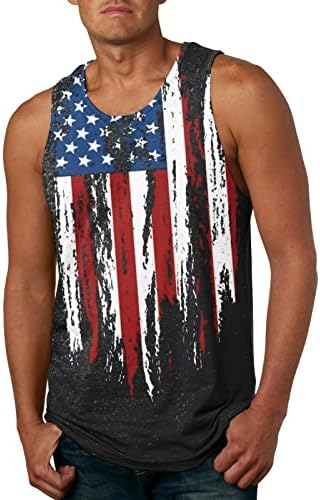 Erkekler T Gömlek Paketi Yaz Yeni Amerikan Bağımsızlık Günü Pamuk 3D Baskı Rahat erkek Tank Top Erkek T Shirt Grafik