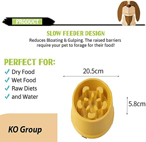 Yavaş Besleyici köpek maması kaseleri-Sarı Saat Mektup Şekli Yavaş İçecek Su mama kasesi Önlemek Obezite Hızlı Yiyiciler