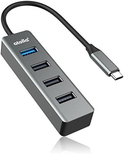 atolla USB C Hub, Alüminyum USB C USB Adaptörü ile USB 3.0 Bağlantı Noktası ve 3 USB 2.0 Bağlantı Noktaları için MacBook