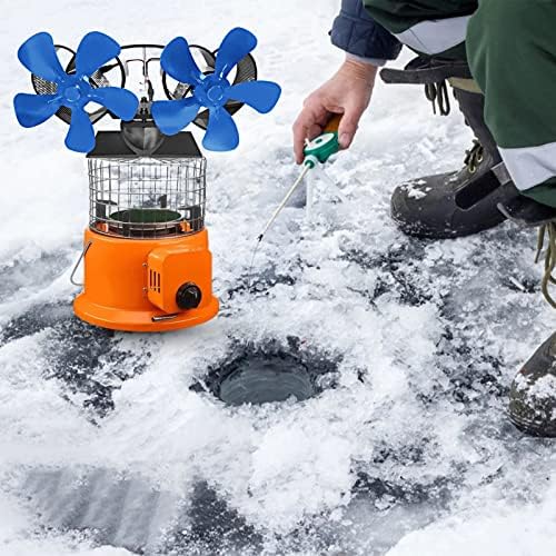 Worparsen Mini Soba Fanı Büyük Hava Hacmi Açık Malzemeleri Taşınabilir Buz Balıkçılık 12 Bıçak Çift Kafa Günlük Ahşap