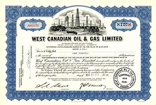 Batı Kanada Petrol ve Gaz Limited Şirketi-Kamu Hizmeti Stok Sertifikası