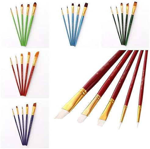 SDGH 5 adet / grup Suluboya Boya Fırçası Seti Ahşap Saplı Naylon Boya Fırçası Kalem Profesyonel Yağlıboya Çizim Aracı