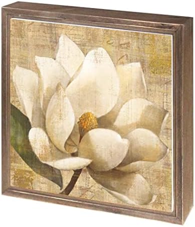Senaryo üzerinde Manolya Çiçeği, Joyride Ev Dekorasyonu, JoyRide Ev Dekoru Çerçeveli Ahşap Plak, 11.25x 11.25 Sanatçı