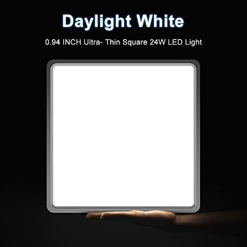 2 Paket 12 İnç 24W kare LED tavan ışığı, 5000K Günışığı Beyaz 3200LM Ultra Parlak Tavan ışıkları Gömme Montaj LED