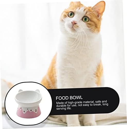 BCOATH Tutucu Kedi Seramik Kase İçme Suyu Makinesi Dağıtıcı Otomatik Besleyici Kedi Yemekleri Yükseltilmiş Köpek Besleyici