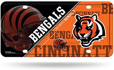 Rico Industries NFL Cincinnati Bengals Plaka Metal, Takım Rengi, Bir Boyut