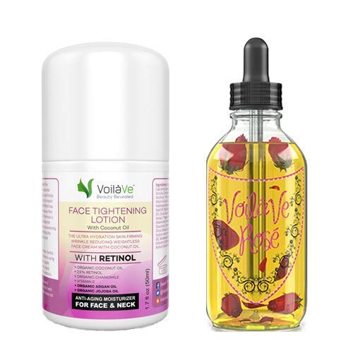 VoilaVe Yüz Nemlendirici-E Vitamini Zenginleştirin-Kadınlar için Yüz ve Boyun Losyonu ve Yaşlanma Karşıtı Gül Yağı-Yüz,