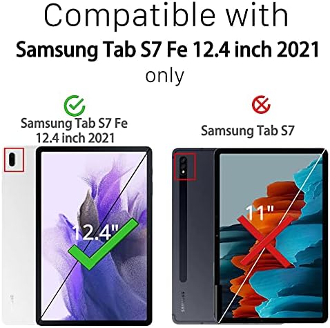 Ferilinso Samsung Galaxy Tab için Tasarlanmış S7 Fe 5G 12.4 inç 2021 Ekran Koruyucu, [Temperli Cam] [Askeri Koruyucu]
