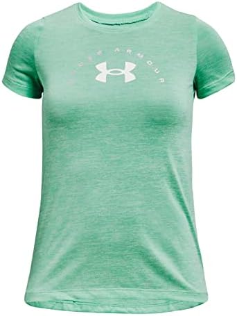 Zırh altında Kızların Teknoloji Büküm Kemer Büyük Logo Kısa Kollu Ekip Boyun T-Shirt