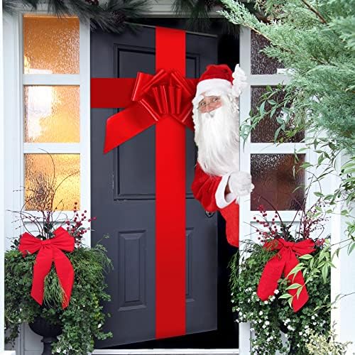 16 İnç Noel Kabine Kapı Şerit Yay Büyük Kırmızı Yay Noel Çelenk Yay Noel Ağacı Yay Mutfak Festivali Sarma Süslemeleri
