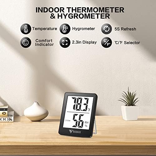 DOQAUS Dijital Higrometre Kapalı Termometre 3'lü Paket, 5'li Oda Termometresi Hızlı Yenileme, Ev için Doğru Nem Ölçer
