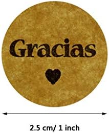 Sara - u 500 adet Doğal Kraft Gracias İspanyolca Teşekkür Ederim Etiketleri Çıkartmalar Mühür Etiket Pişirme Paketi