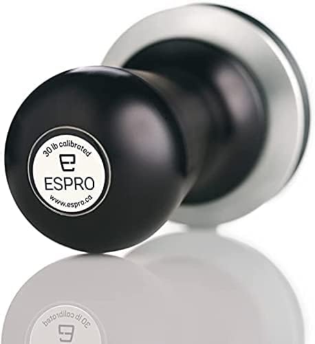 ESPRO Espresso Kahve Sabotaj Kalibre yassı paslanmaz çelik, 58 mm, Siyah