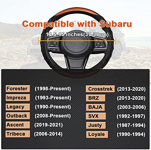Subaru Forester için DEV PANDA direksiyon Kılıfı, Subaru Outback ve Crosstrek için Araba direksiyon kılıfı-Turuncu