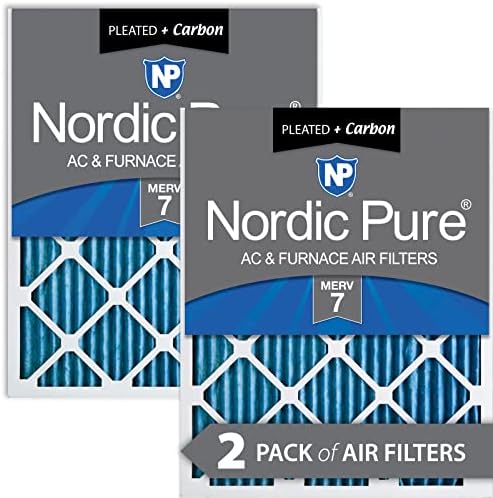 İskandinav Saf 12x24x1 MERV 7 Pileli Artı Karbon AC Fırın Hava Filtreleri 2 Paket
