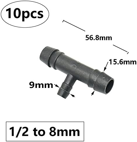 16mm İçin 8mm 10mm Tee Konektörü Redüktör Splitter Bağlantı Parçaları Su Borusu Geçiş Kaplin Dirsek Adaptörü 10 Adet