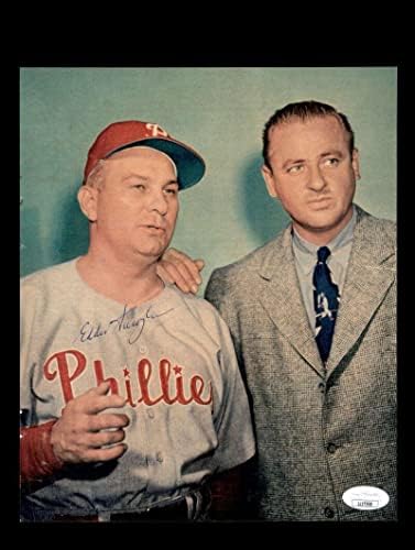 Eddie Sawyer JSA Coa İmzalı 8x10 Vintage Fotoğraf İmzası-İmzalı MLB Fotoğrafları
