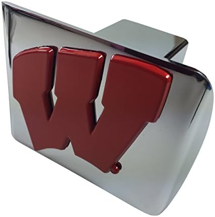 Krom Metal Bağlantı Kapağında AMG Üniversitesi Wisconsin kırmızı Metal W Amblemi