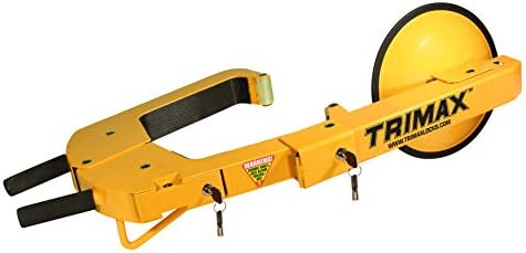 Trimax TWL400 Büyük Ultra-Max Ayarlanabilir Tekerlek Kilidi Disk Kapağı Ücretsiz Ped Kilidi, Sarı