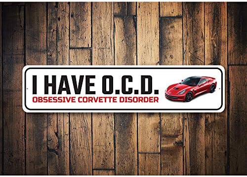 Obsesif Corvette Bozukluğu Chevy Metal İşareti, Yenilik Araba İşareti, Garaj Dekor-9x36 inç