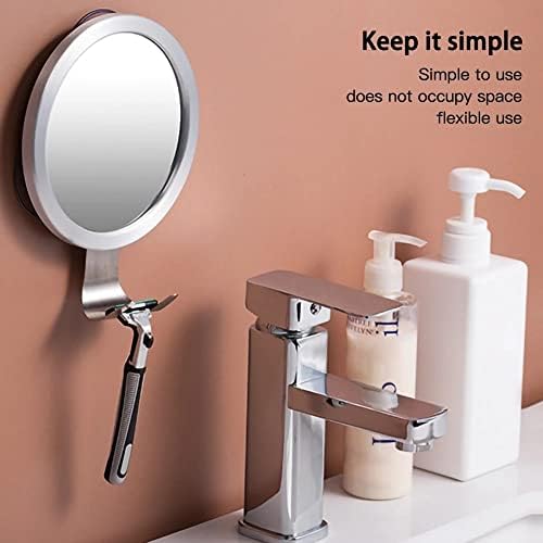 N / A Güçlü Vantuz Banyo Anti-Sis Ayna Banyo Duş Aynaları Duvara Monte Makyaj Adam Tıraş Aynası Tıraş Makinesi Tutucu
