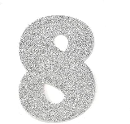 Homeford EVA Glitter Foam Number Cut Out8, Gümüş, 4-1/2 inç, 12 Sayım