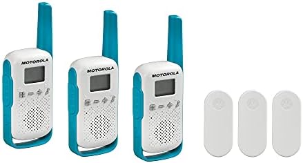 Motorola Çözümleri Talkabout T114TP Beyaz / Mavi 16 Mil 2 Yönlü Telsiz Üç Paket