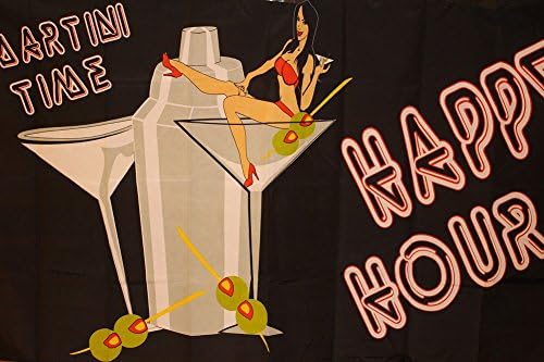 pirinç Grommets ile 3x5 Happy Hour Martini Zaman Süper Polyester Bayrak 3'x5' Afiş