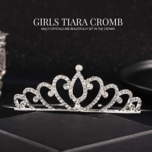 Kilshye Prenses Tiara Kız Gümüş Rhinestone Tiaras Düğün Taç Kostüm Taçlar Başlığı Kadınlar ve Kızlar için