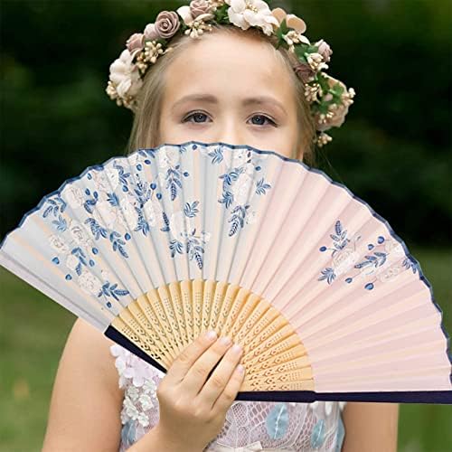 1 Adet El Fan katlanır yelpazeler Bambu Çerçeve ile Vintage el fanı Çin El Fanı Dekoratif Katlanabilir Fan Kadınlar