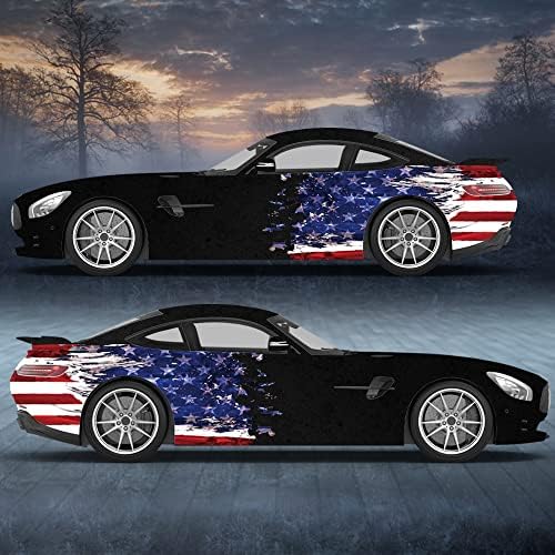 2 Adet Amerikan Bayrağı Araç Livery, Yarış Araba Grafik, soyut Bayrak Çıkartması, Cast Vinil Wrap, evrensel Boyutu