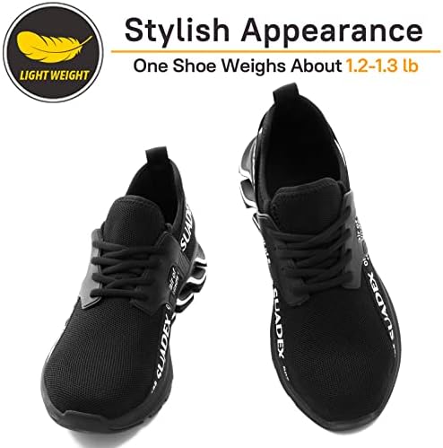 SUADEX Çelik Burunlu Ayakkabı Erkekler için Yıkılmaz iş ayakkabısı Kadınlar için Delinmez Rahat Kayma Nefes Hafif