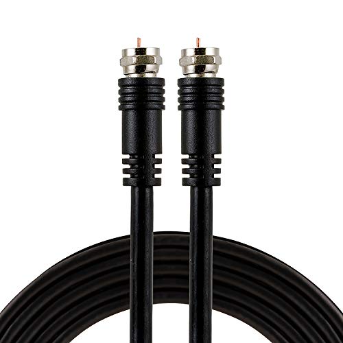 GE RG6 Koaksiyel Kablo, 50 ft, F Tipi Konektörler, Vidalı Montaj, Alet Gerektirmez, Siyah 33600