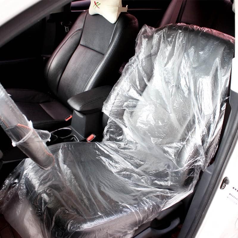 Chımaılong Plastik Araba Koltuğu Kapakları: Tek Kullanımlık Şeffaf Araba Koltuğu Oto Otomobil Otomotiv Koltuk Örtüsü