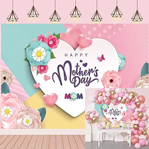 Mutlu anneler Günü Zemin Pembe Aşk Kalp Gül Altın Çiçekler Arka Plan Yeni Anne Bayan Kadın anneler Günü Ev Festivali