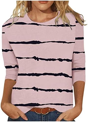 2023 Giyim Moda 3/4 Kollu Pamuk Ekip Boyun Grafik Rahat Gevşek Fit Bluz Tshirt Kızlar için Sonbahar Yaz Bluz Hİ
