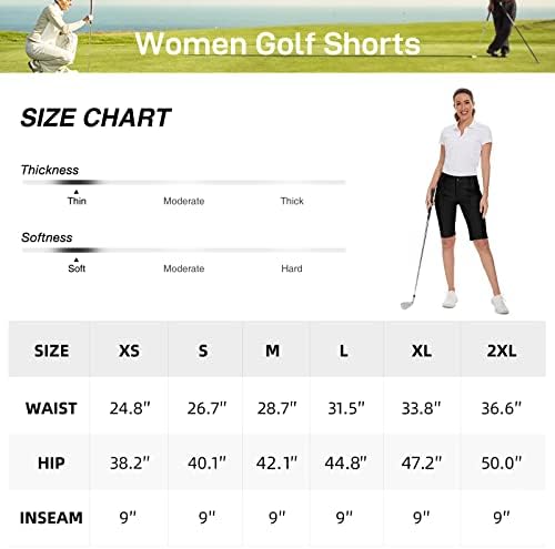 M MOTEEPI kadın Golf Yürüyüş Şort 9 Hızlı Kuru Uzun Şort Diz Boyu Streç Şort Yüksek Belli Cepler