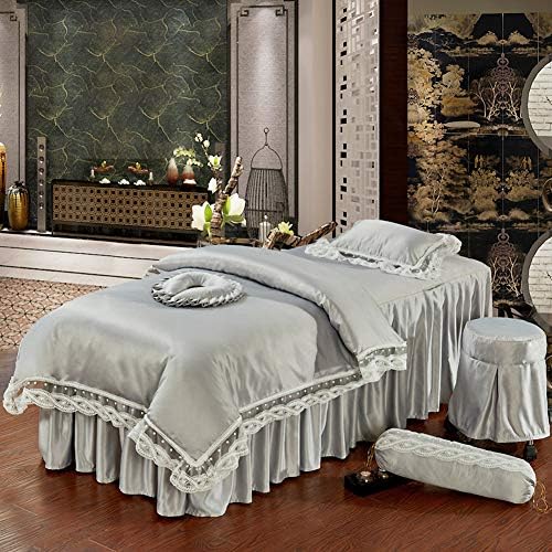 Dantel 4 Parça Masaj çarşaf masa setleri, yumuşak İpek güzellik yatağı Örtüsü Masaj Çarşafları Yatak Örtüsü Yüz İstirahat