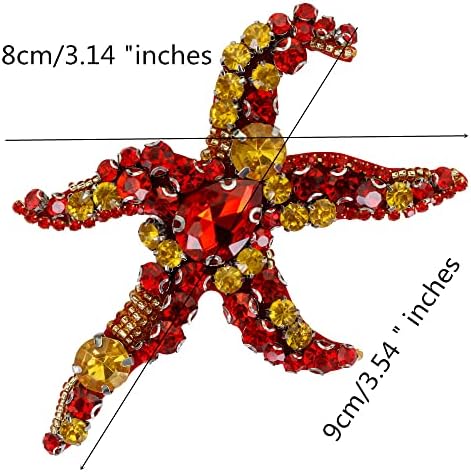 1 Takım Deniz Yıldızı Yamalar Boncuklu Kristal Rozetleri El Yapımı Denizyıldızı Aplike Yamalar üzerinde dikmek Dekoratif
