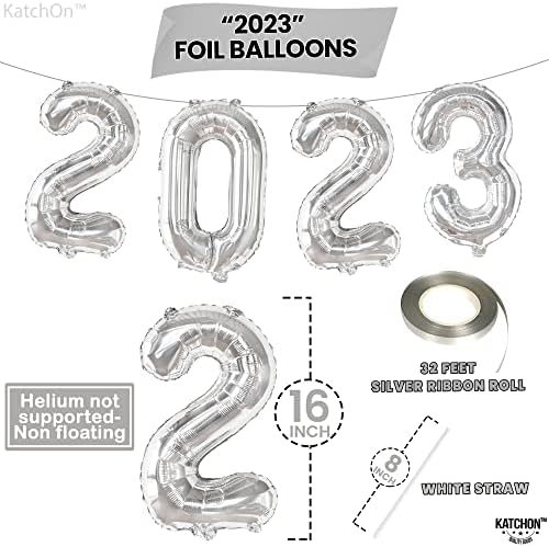 2023 Gümüş Folyo Balonlar, 16 inç