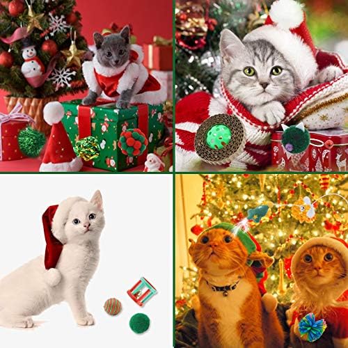 Sevimli Pençeleri Noel Kedi Oyuncak Çorap Hediye Seti, 10 Adet Kedi Yavrusu İnteraktif Oyuncak, Oluklu Kağıt Topu