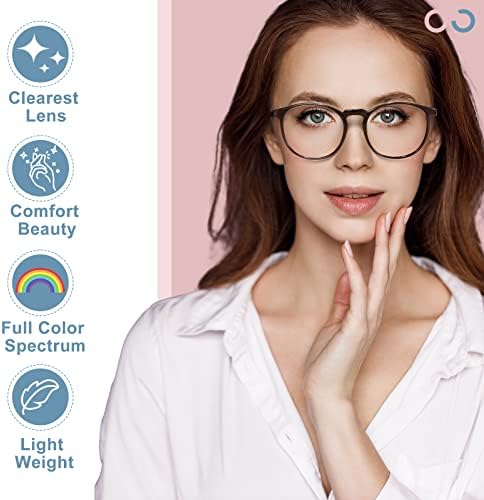GİBLOGO Şık 6 Paket okuma gözlüğü Kadın Erkek Bilgisayar Okuyucular Bahar Menteşe Yuvarlak Sahte Gözlük w / Şeffaf