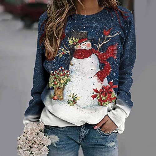 Genç Kız Tatil Noel Kıyafetleri Manşet Uzun Kollu Mont Kazak Tekne Boyun Yıldız Gevşek Fit Kıyafetler V1