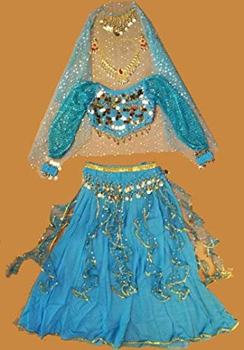 Eski Kız Oryantal Dans Pullu Hint dans kostümü Cadılar Bayramı Giyim Karnaval Setleri