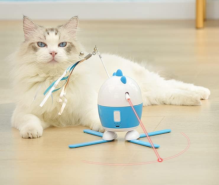 LADUMU Interaktif Kedi Teaser ile 3 Hız Kedi Arkadaşı Oyuncak için Eğlenceli Doğal Tüy Teaser için Yavru Benzersiz