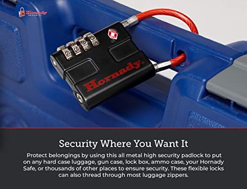 Hornady TSA Onaylı Kablo Asma Kilitleri 2pk, 96022 - Esnek Tel Kelepçeli, Muayene Göstergeli ve Okunması Kolay Kadranlı