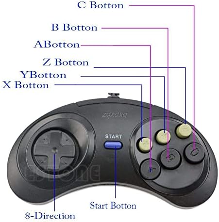 OCDAY 6 Düğme Kablolu Pad Gamepad Denetleyicisi için Mega Sürücü Megadrive Sega MD Genesis